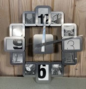 Nowoczesny zegar metalowy Vintage fotografie Karlson