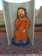 PAN JEZUS CHRYSTUS FRASOBLIWY, RZEŹBA DUŻA DREWNIANA GÓRALSKA,JAN MAJERCZAK