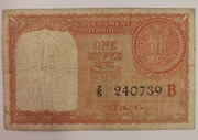 Indie 1 Rupia Zatoki Gulf Rupee 1957