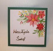 Kartka świąteczna Boże Narodzenie gwiazda betlejemska ręcznie malowana