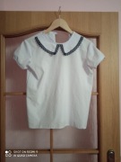 Bluzka dziecięca krótki rękaw poliester biały rozmiar 158 (153 - 158 cm)