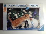 Puzzle Ravensburger 500 elem. Kociak wśród kwiatów