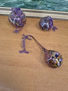 Ręcznie robione szklane kule dekoracyjne – szkło artystyczne, zestaw 3 szt.