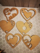 zawieszki serca decoupage