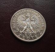 2 złote głowa 1932 rok srebro Piękna 