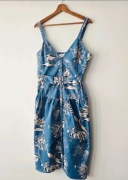 Sukienka REISS midi na ramiączka z paskiem w kwiaty coquette boho