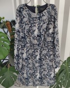 Niebieska granatowa sukienka Boho paisley Mohito 38 M