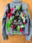 Kurtka ręcznie malowana, Illuminati NEON