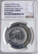 20 ZŁ ZŁOTÓWKA GDAŃSKA AUGUSTA III 2020 NGC PF70 ! IDEAŁ Nr - 001