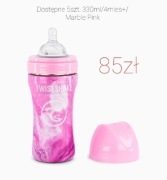 Butelka Twistshake 330ml/4mies+/Marble Pink