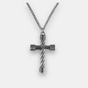 Męski Naszyjnik Stal Szlachetna 55 cm Pancerka Krzyżyk