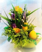 Stroik Wielkanoc Dekoracja na stół Świeca 