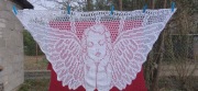 Firanka/zazdrostka szydełkowa z motywem Anioła
