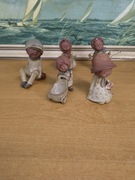 Zestaw uroczych figurek ceramicznych – vintage, ręcznie malowane