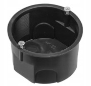 10x Puszka podtynkowa PK-60 LUX płytka z wkrętami 60mm A.0002 Pawbol czarna