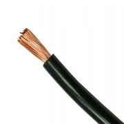 Przewód czarny giętki LgY H07V-K 1x6 jednożyłowy, miedź, linka; PRYSMIAN