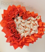 Bukiet serce czerwone 22 cm z Rafaello PREZENT URODZINY IMIENINY