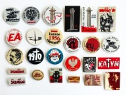 Znaczki, wpinki przypinki Solidarność, Katyń Piłsudski lata 80.