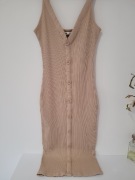 Midi beżowa sukienka Sinsay rozmiar M