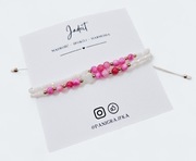 Bransoletka z dedykacją grawerem prezent podziękowanie różowy jadeit 