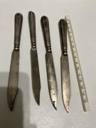 noże przedwojenne PiS ka, Plewkiewicz i Spółka, 4sztuki w srebrze
