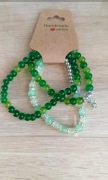 Zestaw trzech zielonych bransoletek handmade 
