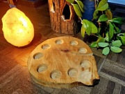 Świecznik drewniany buk styl skandynawski boho  handmade loft minimalizm