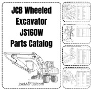 JCB JS160W Parts Catalog Koparka kołowa  Katalog części Schematy budowy