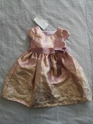 Nowa elegancka złota różowa błyszcząca sukienka wizytowa Monsoon 80 86