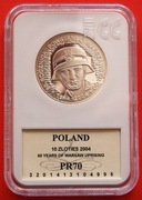 10 zł   2004 r -  Powstanie Warszawskie    GCN  PR 70 !!