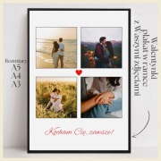 WALENTYNKI PLAKAT Z WASZYMI ZDJĘCIAMI PREZENT W RAMCE DLA NIEJ DLA NIEGO