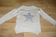Sweter NEW LOOK, r. 14 (XL), ecru, wzór gwiazdy, tanio!