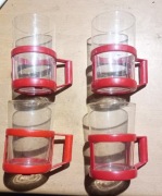 Kultowe szklanki PRL  4 szt. - Huta Wołomin / Bodum Style - Design Retro