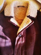 kożuch meski bardzo gruby ciepły prawdziwa skóra vintage z lat 80