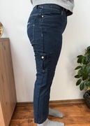 Spodnie jeansowe bojówki cargo jeansy proste straight JW Denim 42 XL
