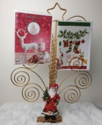 Stojak świąteczny na kartki pocztowe z Mikołajem