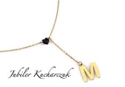 Złoty Naszyjnik/celebrytka z jedną cyrkonią 