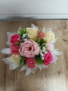 Torebka z kwiatami mydlanymi