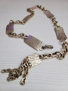 Metalowy złoty pasek z prostokątów regulowany  na hak 