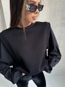 Bluza Lamanuel Shimmer czarna logowana koszulowe rękawy