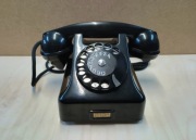 PRL Telefon T4, bakelit, 1958r. Piękny, ekspozycyjny zabytek techniki.