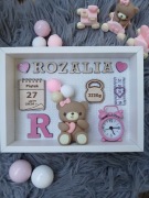 Metryczka upominek na chrzest prezent na roczek metryka urodzenia