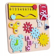 DREWNIANA TABLICA MANIPULACYJNA MONTESSORI MINI 3D ZABAWKA DLA DZIECI 3+