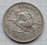 #1456 Nowa Zelandia 1 szyling 1957 ładna rzadka 