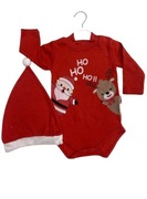 Body świąteczne dla niemowlaka r 62 + czapka