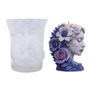 DAMA W KWIATACH Głowa forma silikonowa 10.3*8.8 do Odlewów Świec Mydła 