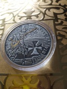 Srebrna moneta Husaria 3, wersja antique gold