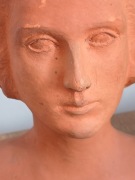 rzeźba figurka popiersie kobiety glina ręgodzieło stara 1955 r. sygnowana