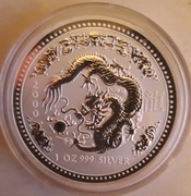 Srebrna moneta Lunar I Rok Smoka 2000 1 oz