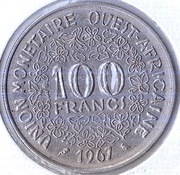 ZACHODNIA AFRYKA (BCEAO) 100 franków 1967, KM# 4, XF